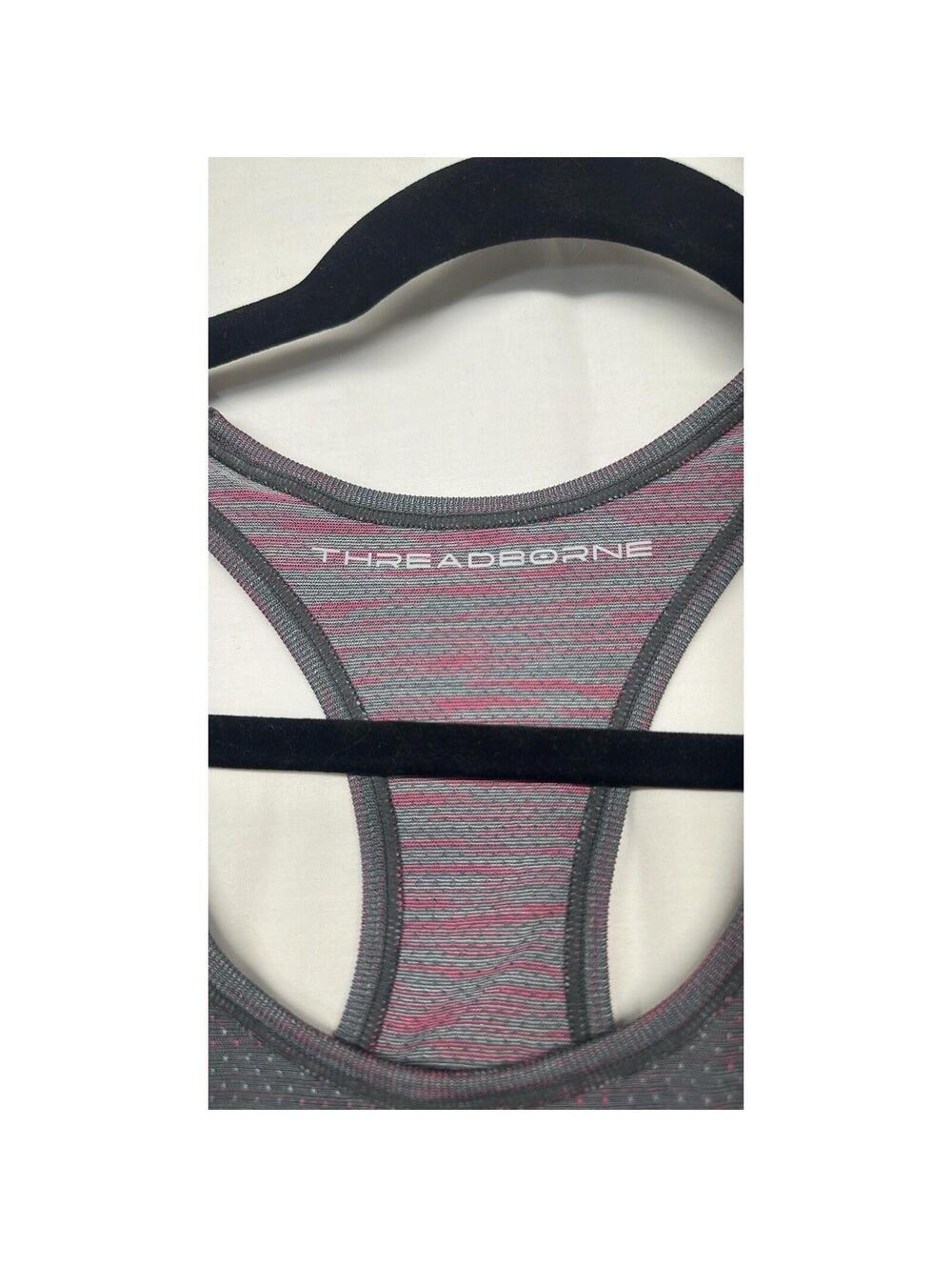 Under Armour Threadborne Tank Women S Grey Pink Racerback Seamless Activewear - Picture 2 of 6